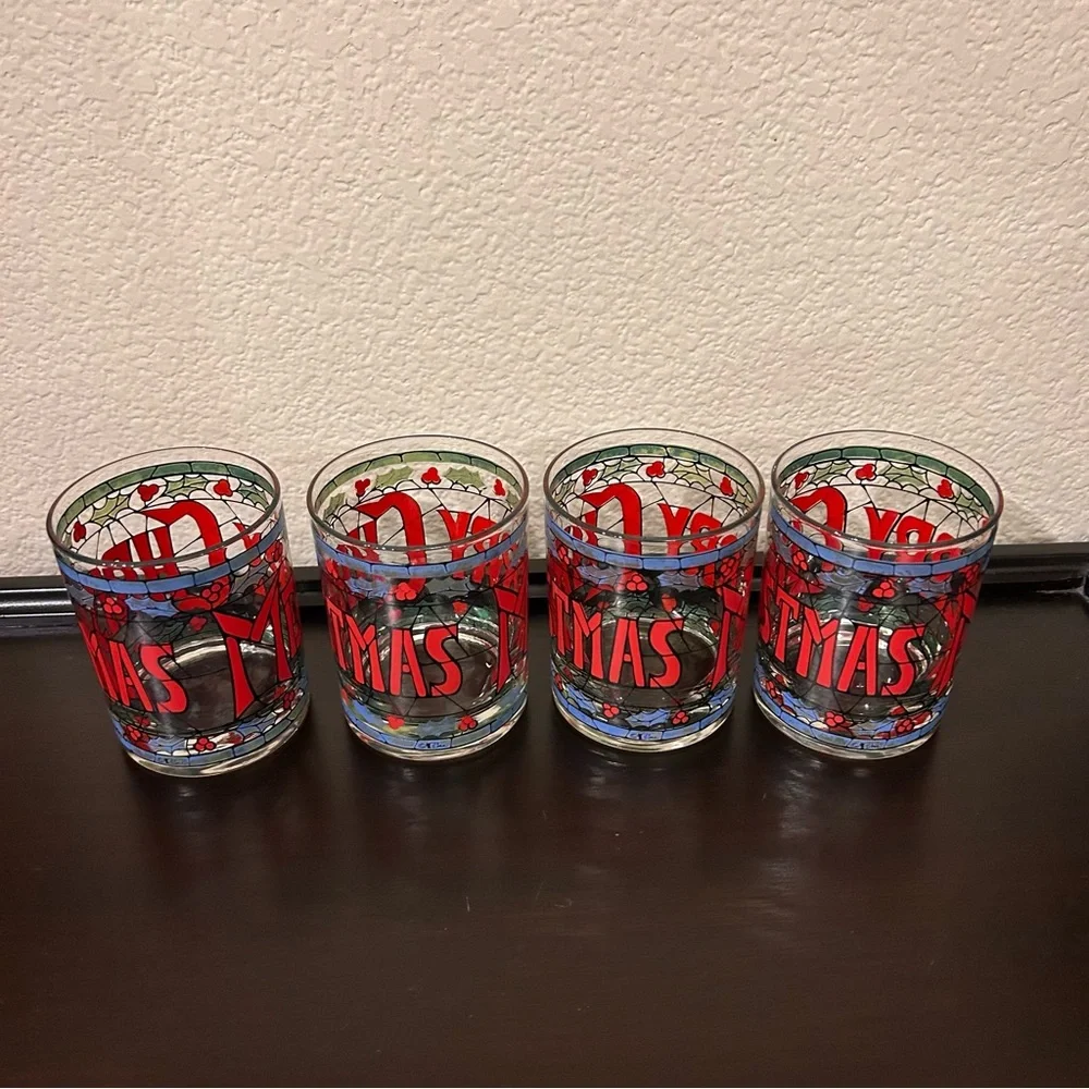 Set of 4 Vintage ”Merry Christmas